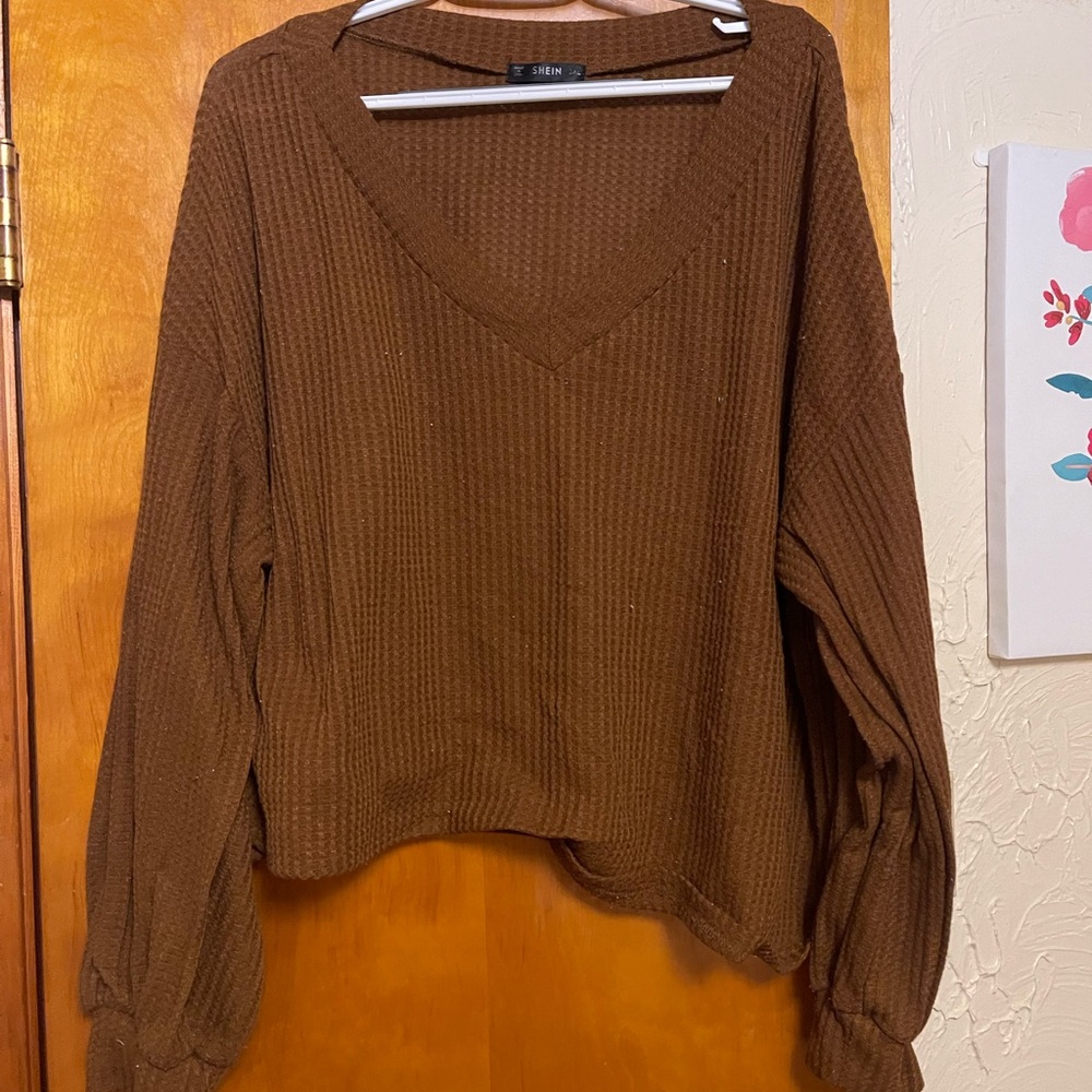 SHEIN Brown Knit Sweater
